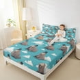 thumbnail image 4 of Feelyou Cute Cartoon Walrus Queen Sheet Sets, Kawaii Ocean Animal Sealife Flat Sheet, Dreamy Cloud Galaxy Queen Fitted Sheet, Microfiber Bedroom Decor, 4-Piece, 4 of 7