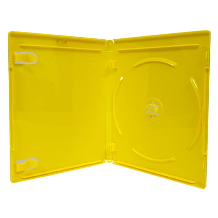 CheckOutStore 25 Premium Standard Solid Yellow Blu-Ray Single Cases 12MM