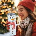 thumbnail image 3 of Custom Snowman Christmas Tumbler - Personalized Name 40 Oz Tumbler with Handle Straw Lid,Stainless Steel Insulated Travel Tumbler Xmas Coffee Cup Mug Holiday Gifts for Women Men Kid Boy Girl, 3 of 6