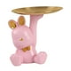 thumbnail image 2 of Figura de conejo, joyería, baratijas, bandeja para servir, decoración de resina, estatua, escultura Rosado, 2 of 9