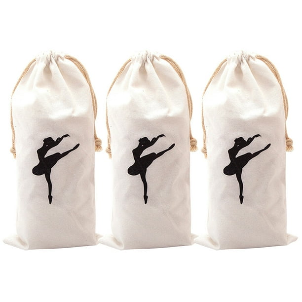 3Pcs Drawstring Storage Bags Portable Ballet Shoes Bags Girl Dance Bags