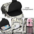thumbnail image 4 of Sling Backpack,Beige Halloween Skull Pumpkin Pattern Sling Bag with Water Bottle Holder,Waterproof Sling Bag for Men/Women with Headphone Jack for Hiking,Travel, 4 of 6
