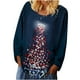 thumbnail image 1 of Camisas casuales de manga larga para mujer, suéter, túnica suelta, blusa con cuello redondo y estampado de árbol de Navidad Fridja fhghd1813, 1 of 4