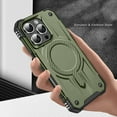 thumbnail image 5 of Designed for iPhone 16 Pro Max - Compatible with MagSafe Support Wireless Charging Rugged Shockproof Anti-Slip Military Grade Protective Phone Cover for iPhone 16 Pro Max, Armygreen, 5 of 7