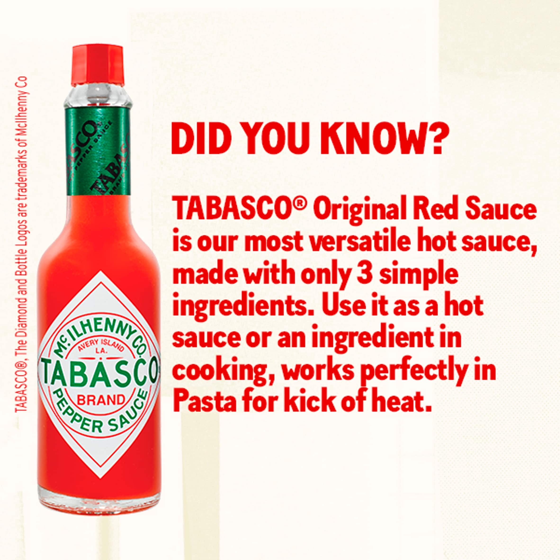 Tabasco Original Red Hot Pepper Sauce 57Ml, Imported from Britain