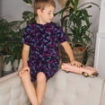 thumbnail image 4 of Fotbe Purple Butterfly Pijama Estampada de 2 Piezas para Niños – Ropa de Dormir de Manga Corta Cómoda para Niños y Niñas, Camiseta y Shorts de Algodón-X-Large, 4 of 6