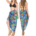 thumbnail image 3 of HAPPY BAY Women's Beachwear Sarong Coverups Bikini Skirt Swim Cover up Summer Wraps Swimwear Beach Wrap Skirts for Women One Size Royal, Tropical Parrot, 3 of 5