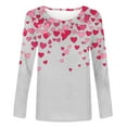 thumbnail image 4 of NuoCaiYun Women'S T-Shirt Valentine'S Day Print Casual Crew Neck Oversized Pullover Ladies Long Sleeve Tops, 4 of 6