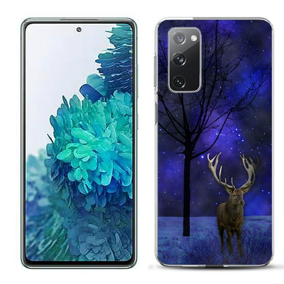 Slim-Fit Gel TPU Phone Case for Samsung Galaxy S20 FE 5G Fan Edition, by OneToughShield ® - Midnight Deer