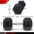 thumbnail image 2 of JFIT, 20lb Rubber Hex Dumbbell, Single, 2 of 7
