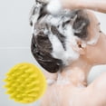 thumbnail image 2 of Unique Bargains 1 Pc Handheld Hair Shampoo Brush for Head Massage 3.46"x3.46" Yellow, 2 of 6
