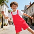 thumbnail image 6 of Mercatoo Youth Shortalls Girls Boys Classic Sleeveless 𝐑omper Soft Bib Overall Shorts Kid 𝐏reppy Wide Leg Shorts Casual Short Jumpsuit, 6 of 7