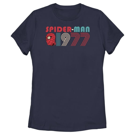 Women's Spider-Man: Beyond Amazing Retro 1977  Graphic Tee Navy Blue 2X Large
