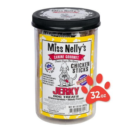 UPC: 0854603007054 | Miss Nelly s Canine Gourmet-Chicken Jerky Dog Treats-USA Made and Sourced-Original Smoke House Recipe-Small Batch-Clean Natural Ingredients-Minimally Processed -2 lb. Jar