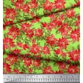 thumbnail image 3 of Soimoi Velvet Fabric Holly Leaves & Floral Print Sewing Fabric Yard 58 Inch Wide, 3 of 3