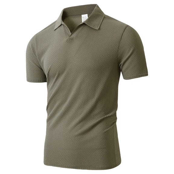 Men's Breeze Polo Shirt Ice Silk Wearbreeze Shirts Breathable Collared Short Sleeve Top for Casual, Golf and Business Casual Wear Army Green L