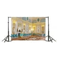 thumbnail image 2 of GreenDecor Banquet Hall Backdrop 7x5ft Photography Background Royal Palace Golden Lights Mirror Chairs Carpet Carved Wall Video Studio Photos Props, 2 of 5