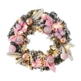 thumbnail image 2 of HomelyJoy Christmas Wreath for Front Door Outdoor, 14 Inch Candy Wreath with Pre-Tied Bow, Pom-Poms and Candy Canes, Ready to Hang Festive Holiday Decor for Home, 2 of 9