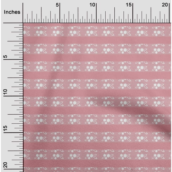 oneOone Cotton Cambric Fabric Leaves|Floral & Honeycomb Geometric Print Fabric By The Yard 56 Inches Wide