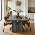 thumbnail image 3 of Tribesigns 63" Modern Dining Table for 6 People, Wooden Rectangular Dining Room Table with Heavy Duty Base, Grey, 3 of 8