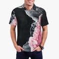 thumbnail image 1 of Balery Pink White Ocean Waves Camisa Polo de Hombre con Estampado, de Manga Corta y Tejido Medio, Camisa Tipo Golf Polo-X-Large, 1 of 6