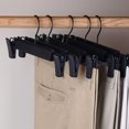 thumbnail image 3 of 30pcs Black Plastic Clothes Pants Hangers W/ Metal Hooks Non-slip Clips 12", 3 of 5