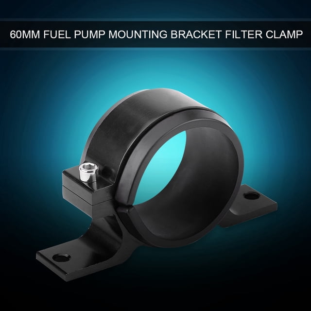 KSTE Aleación de aluminio de montaje de la bomba de combustible del coche 60 mm Soporte de montaje individual filtro de sujeción Cuna Negro