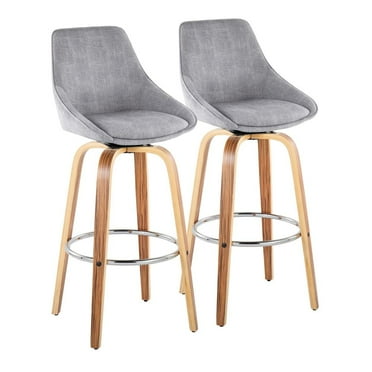 LumiSource Brown Diana Fixed-Height Barstool - Set of 2