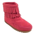 thumbnail image 2 of Minnetonka Double Fringe Side Zip Boot (Toddler/Little Kid/Big Kid),Pink,2 M US Little Kid, 2 of 4