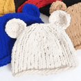thumbnail image 4 of Women's Crochet Knitted Hat Vintage Styles Hat Cats Ears Shape Hat Stylish Hat for Winter Fashion brown, 4 of 5
