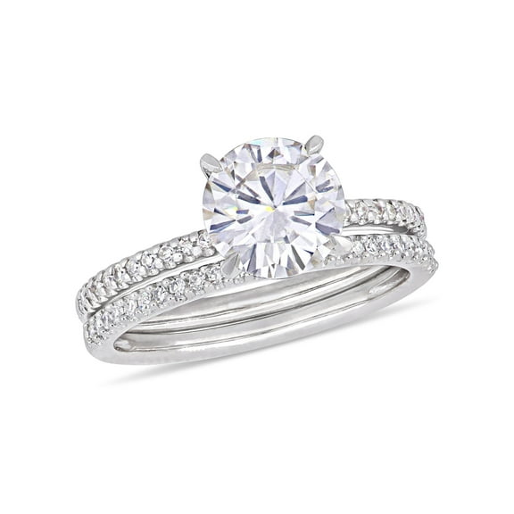 Everly Women's Created Moissanite and Diamond 14k White Gold Bridal Set