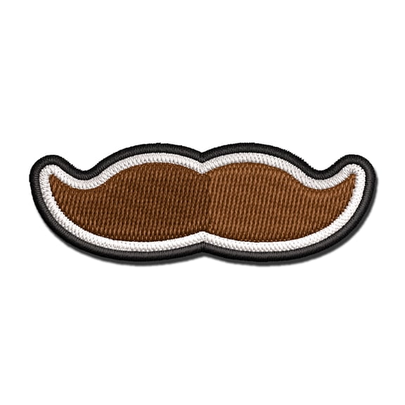 Mustache Solid Applique Multi-Color Embroidered Iron-On Patch - 2.5 Inch Small