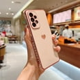 thumbnail image 4 of Decase for Samsung Galaxy A53 5G Case for Women Girl Cute Love-Heart Luxury Bling Plating Soft Back Cover Raised Full Camera Protection Bumper Silicone Shockproof Phone Case for Galaxy A53 5G, Pink, 4 of 8