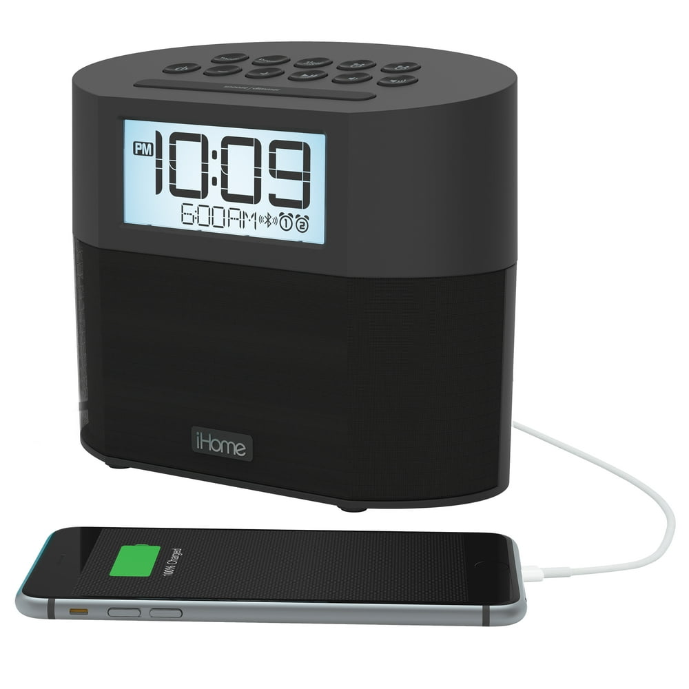 iHome iBT231 Bluetooth Dual Alarm FM Clock Radio with USB Charging