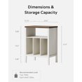 thumbnail image 3 of EYYTHUNG Record Player Stand Set of 2 with Vinyl Record Storage Holds up to 180 Albums, Large Turntable Stand Dispaly Shelf, Farmhouse Wood End Table, Rustic White/ Honey Brown, 3 of 7