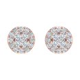 thumbnail image 3 of 1 Carat (ctw) Cluster Diamond Stud Earrings in 10K Rose Gold, 3 of 4