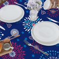 thumbnail image 4 of 4th of July Tablecloth Patriotic Decorations Red White and Blue Print Fireworks Memorial Day Backed Table Cloth American Flag Indoor/Outdoor/Pool/Party (Round/Oblong/Rectangle/Oval), 4 of 6