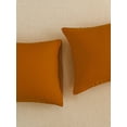 thumbnail image 3 of Move Over Burnt Orange Pillowcases Queen, Soft Washed Microfiber Rust Pillow Cover Set of 2, Solid Pattern, 2 Pack, 3 of 7