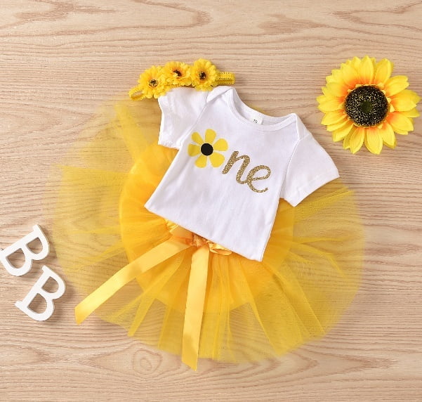 sunflower first birthday shirt