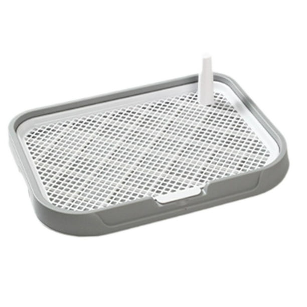 Soporte para almohadilla de entrenamiento para perros, bandeja de arena antisalpicaduras con rejillas de malla. Gris