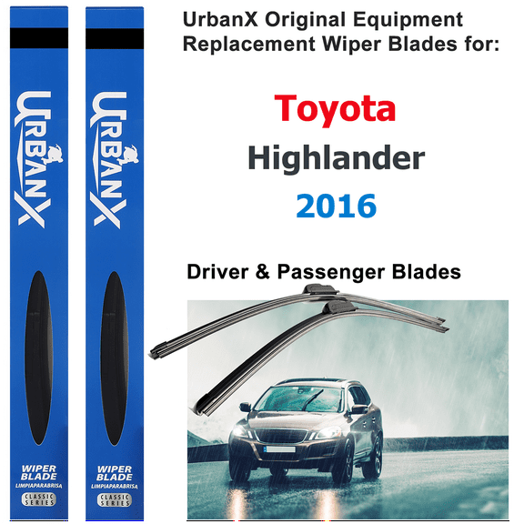 UrbanX 2-IN-1 All Seasons Water Repellency Original Equipment Replacement Wiper Blades For 2016 Toyota Highlander 26" And 20" Driver And Passenger Side (Pack of 2)