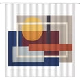 thumbnail image 2 of Mid Century Modern Shower Curtain Colorful Abstract Geometric Vintage Minimalist 1950s 60s Retro Fabric Bathroom Decor Curtain with Hooks, 2 of 3