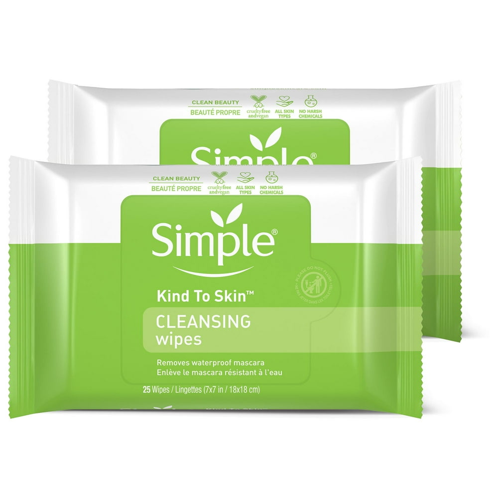 Simple Kind to Skin Cleansing Facial Cleansing Face Wipes and Makeup