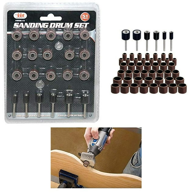 51 Pcs Drum Sanding Kit For Nail Drill Bits Dremel Accessories Rotary