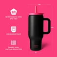 thumbnail image 2 of BOTTLE BOTTLE 30 oz Tumbler with Lid and Straw, Stainless Steel Travel Mug, Tumbler with handle, Water Bottle with straw for College Office, Gifts for Women Him Her (Black Pink), 2 of 7