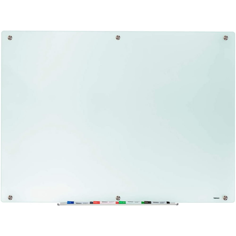 Vergo Dry Erase Frosted Glass Whiteboard, WallMountable (72" W x 48" H