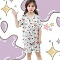 thumbnail image 7 of CAIXIA Girls Pajama Sets Size 10-12 3 Pieces Cartoon Pattern Silk Pajamas Plus Size Short Sleeve with Shorts & Long Pants Satin Sleepwear Loungewear Sets Nighty for Teens,70-White, 7 of 7