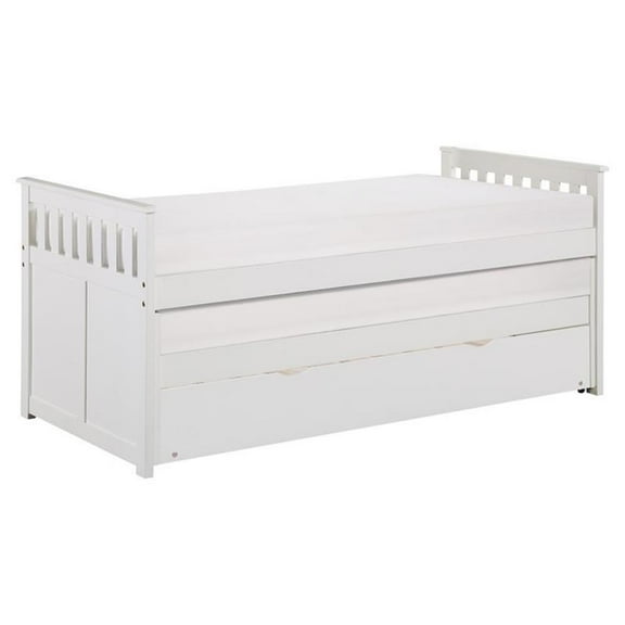 Lexicon Galen 81.5" Transitional Wood Twin/Twin Bed with Twin Trundle in White