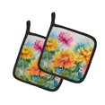 thumbnail image 2 of Carolines Treasures 7.5 x 7.5 in. Chrysanthemums in Watercolor Pot Holders - Set of 2, 2 of 2