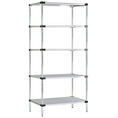 

18 Deep x 30 Wide x 96 High 5 Tier Stainless Steel Solid Starter Shelving Unit
